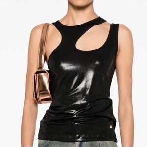 Just Cavalli Cut-out Lamé Tank Top